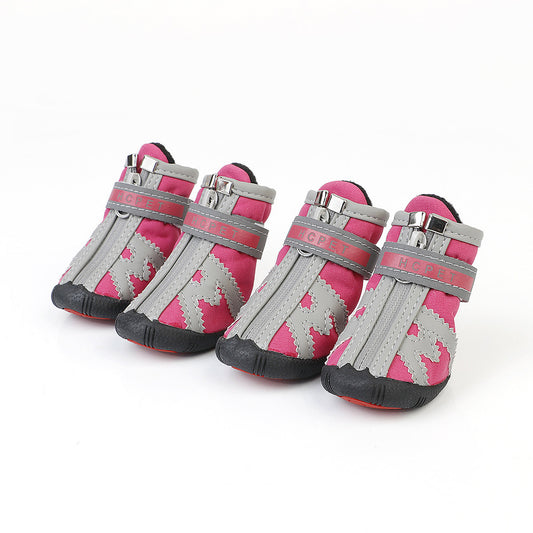 Spring And Autumn New Pet Shoes Dog Shoes Small, Medium And Large Outdoor Mountaineering Dog Shoes Wear Resistant And Waterproof Shoes