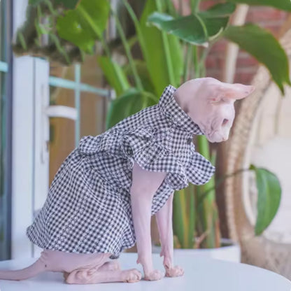 Kitten Summer Cool And Breathable Cotton Plaid Dress