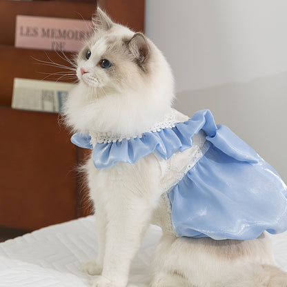 Cat Clothes Princess-style Sparkly Big Bow Dress