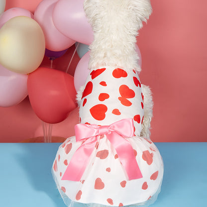 Pet Dog Cat Valentine's Day Love Full Printed Printed Dress