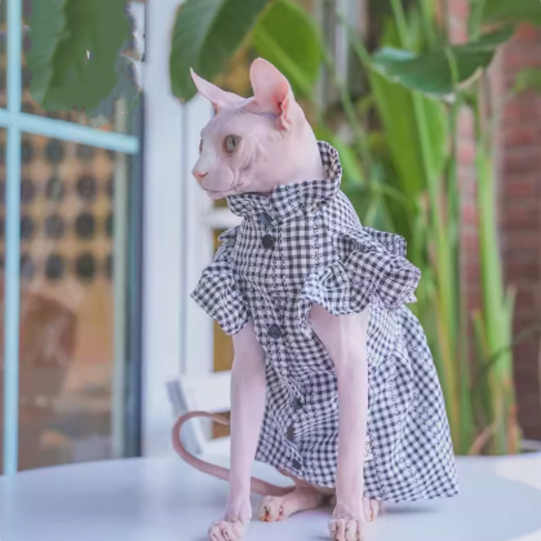 Kitten Summer Cool And Breathable Cotton Plaid Dress