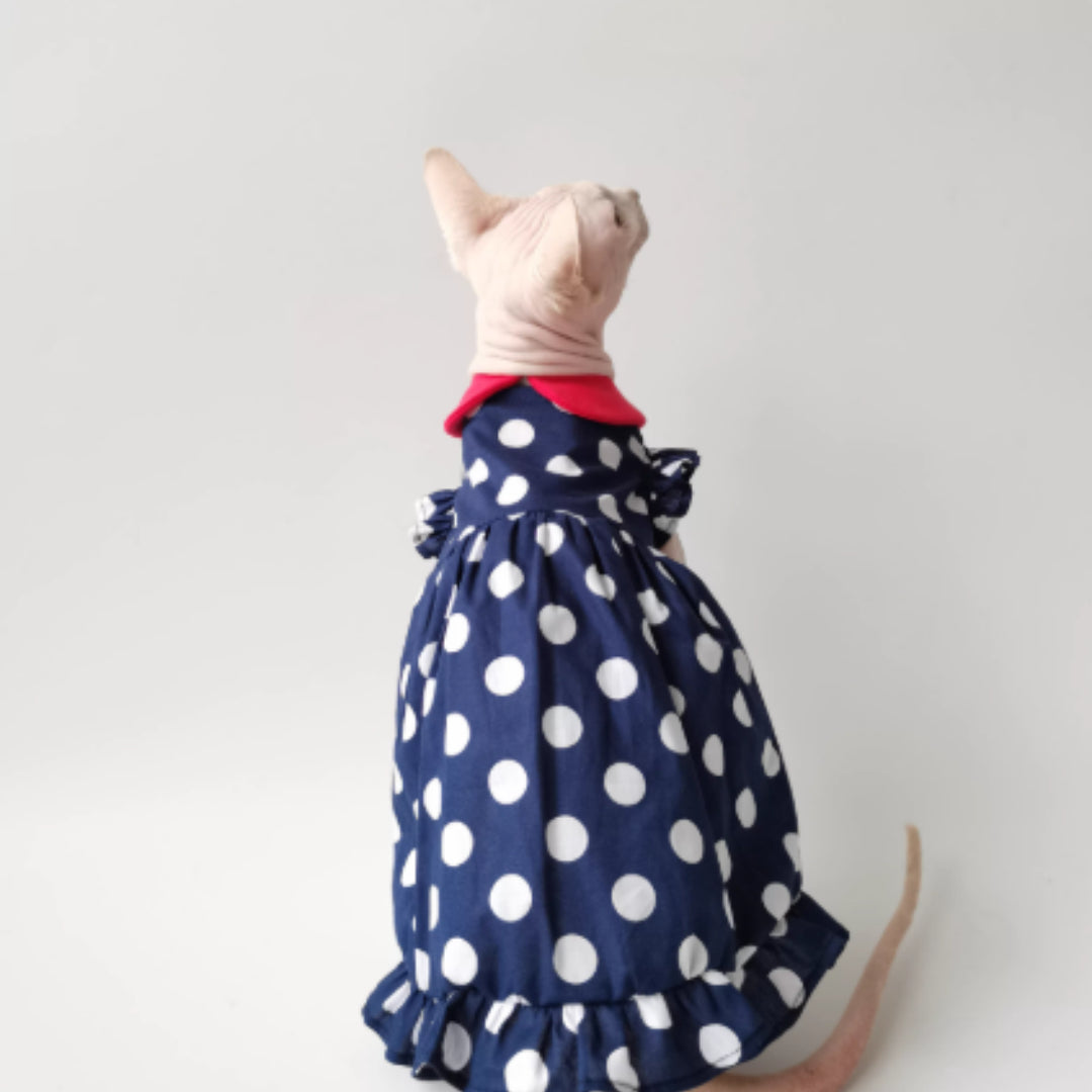 Hairless Cat Devon Summer Thin Doll Collar Princess Dress