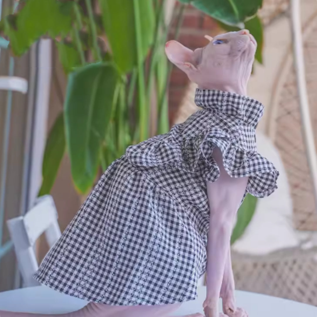 Kitten Summer Cool And Breathable Cotton Plaid Dress